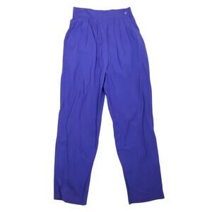 Vintage 80s Pantasia Royal Purple Pleat Front High Rise Straight Pants 24"